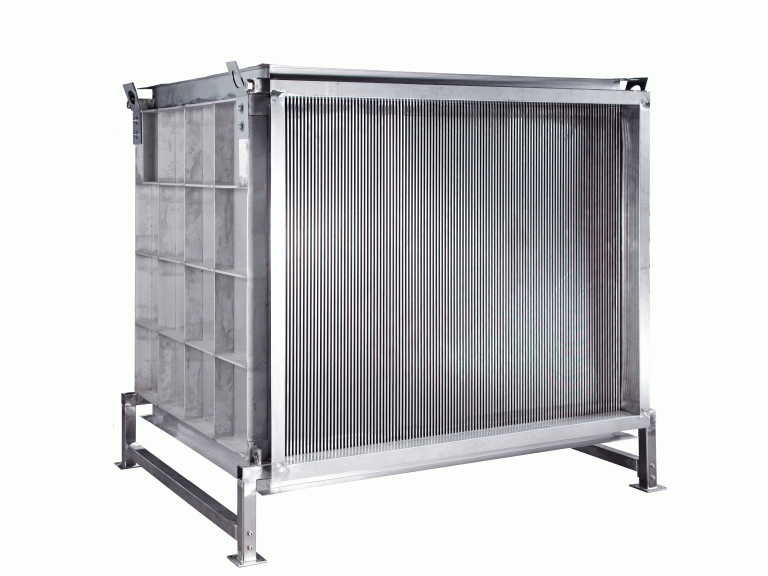 Kreuzstrom-Wärmetauscher von Anthermo können in Aluminium oder Edelstahl hergestellt werden.