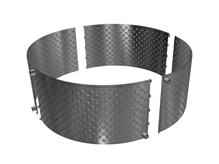Clamp-on-Wärmetauscher aus ringförmig angeordneten Pillow Plates.